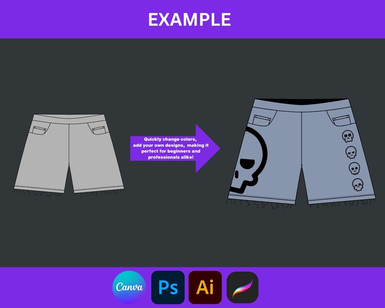 Special Shorts Vector Mockup Editable Summer Apparel Template for