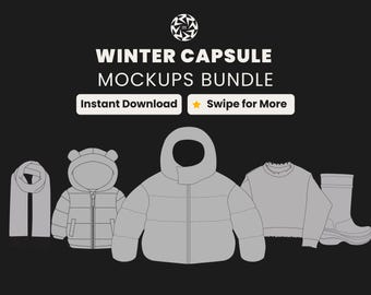 Winter Clothing Mockup Bundle | Fashion Vector Templates (SVG & PNG)