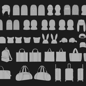 200 Accessory Mockups Bundle | Streetwear Vectors Hat, Bag, Shoe & Cap Templates in SVG PNG | Fashion Brand Accessories Mockup pack image 3