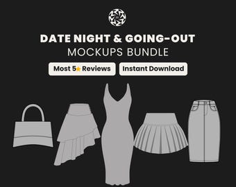 Bundel dameskleding mockups | Female Date Night and Going Out-bundel – inclusief jurken, rokken en meer Fashion Vector-sjablonen