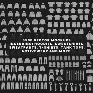 5500+ Streetwear Clothing Mockups and Tech Pack Vector Templates pack for Fashion Brand Design Illustrator Photoshop Procreate AI PNG SVG image 5