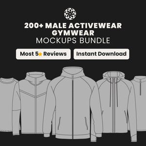 200 Men’s Activewear Mockup Pack | SVG and PNG Gymwear Vector Templates for Clothing Brands and Designers | Fitness Apparel Mockups set
