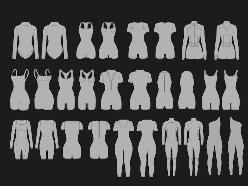 200 Women’s Gymwear Mockup Pack | SVG and PNG Activewear Vector Templates | Mockups for Fitness Brands and Designers image 4