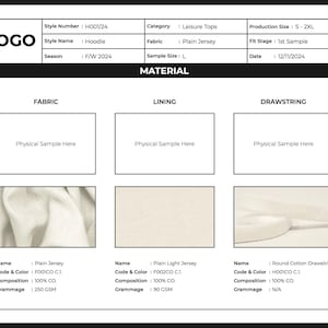 Fashion Tech Pack Template Bundle | Customizable Clothing Techpack for Apparel Designers and Brands | Garment Specification Sheets image 4