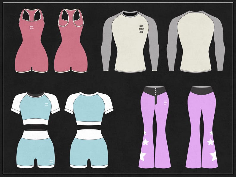400 Activewear Mockup Bundle | Male and Female Gymwear Vector Templates in SVG and PNG | Fitness Apparel Mockups for Clothing Brands image 6