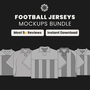 10 Fußball Trikot Mockup Paket | Vektor Vorlagen für Bekleidungs-Sportbekleidungsmarken | Bearbeitbare SVG PNG Fußball Kit Mockups
