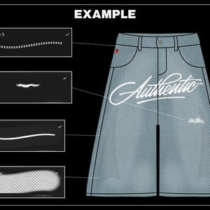 1500+ Procreate-Pinsel-Paket | Pinsel für Bekleidungs- und Modedesign | Nähte, Ketten, Texturen, Reißverschlüsse, Schnürsenkel,Mockups-Paket Bild 7