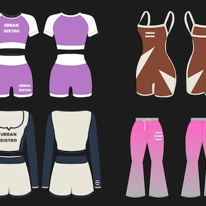 200 Women’s Gymwear Mockup Pack | SVG and PNG Activewear Vector Templates | Mockups for Fitness Brands and Designers image 2