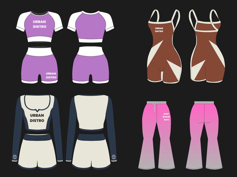 200 Women’s Gymwear Mockup Pack | SVG and PNG Activewear Vector Templates | Mockups for Fitness Brands and Designers image 2