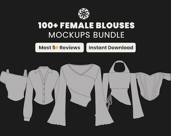 Blouse Mockup Bundle | 100+ Women's Fashion Templates (SVG & PNG)
