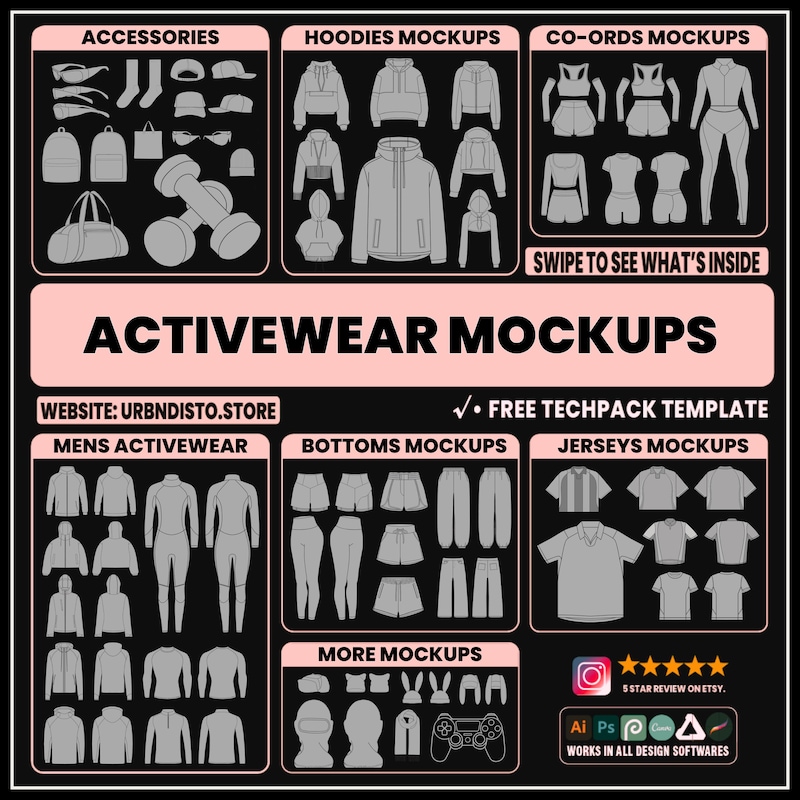 Gym Wear Mockup Bundle - Etsy UK