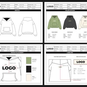 Fashion Tech Pack Template Bundle | Customizable Clothing Techpack for Apparel Designers and Brands | Garment Specification Sheets image 2