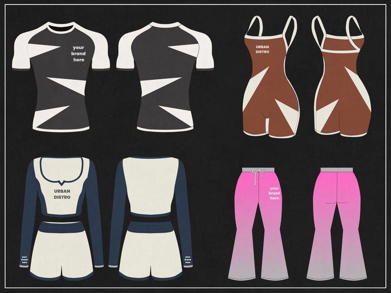 1000 Activewear Mockups Pack | Male and Female Gymwear Vector Templates in SVG and PNG | Fitness Apparel Mockup bundle for Clothing Brands image 3