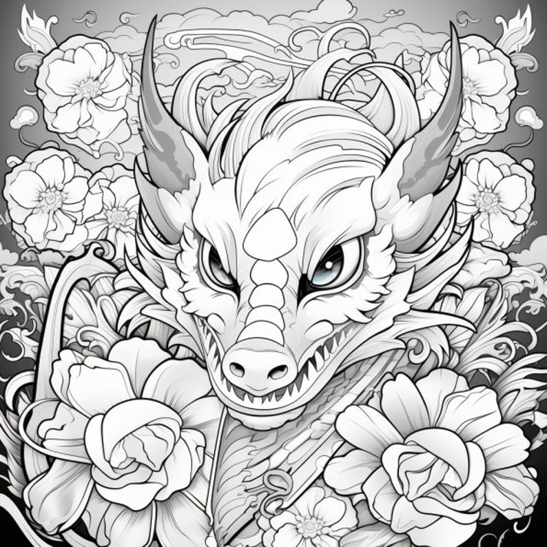 Rainbow Dragons Coloring Sheets Vol. 2 - Etsy