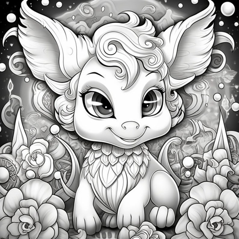 Rainbow Dragons Coloring Sheets Vol. 2 - Etsy