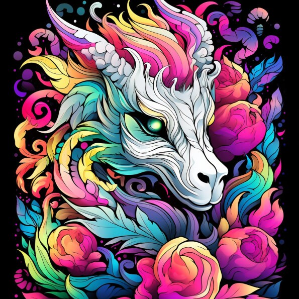 Rainbow Dragons Coloring Sheets Vol. 2 - Etsy