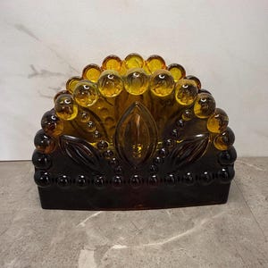 Handmade Resin Napkin Holder: Brown & Yellow Table Decor