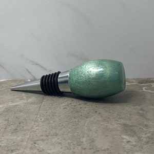 Oval Resin Bottle Stopper | Mint Green | Handmade Bottle Stopper | Wine Lover Enthusiast | Fun Barware | Bar Gear | Liquor Bottle Stopper
