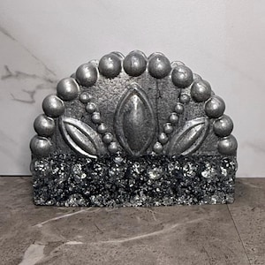 Resin Napkin Holder | Silver and Clear | Handmade Home Decor | Decorative Napkin Holder | Table Decor | Table Centerpiece | Dining Accessory