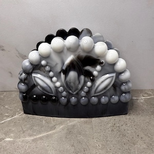 Handmade Resin Napkin Holder: Black and White Table Decor