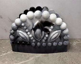 Handmade Resin Napkin Holder: Black and White Table Decor