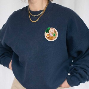 Unisex Small Design Ramen Sweatshirt - Minimalist Japanese Foodie Design - Cozy Apparel for All - Unique Food Lover Gift