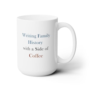 Genealogy Mug, Ceramic Mug 15oz, - Perfect Gift for Genealogists and Family History Enthusiasts - Blue