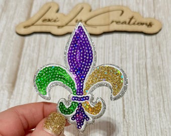 Fleur De Lis Mardi Gras Hat Patch