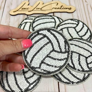 Volleyball Sequin Iron On Patch | Game Day Hat Patch