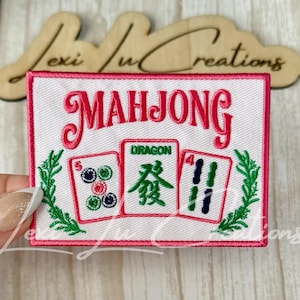 Mahjong Hat Patch | Mahjong Tile Patch | Mahjong Lover Patch | Game Night Hat Patch | Pink Mahjong Patch | Trucker Hat Patch | Mahjong Gift