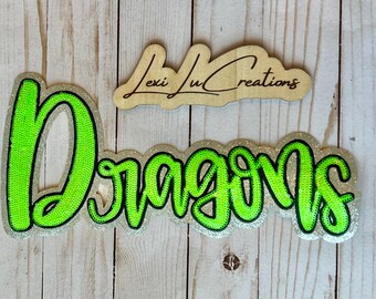 Patch de chemise à sequins Dragons uniquement