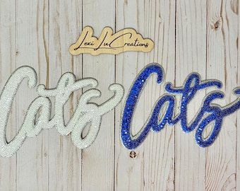 CATS Iron On Patch | White or Blue Sequin Patch | Wildcats | Kentucky Patch