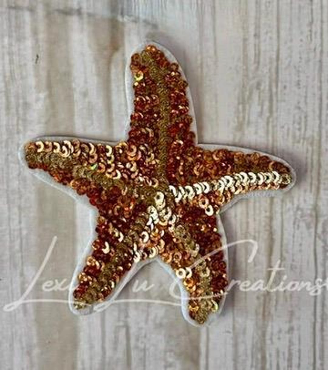 Sequin Starfish Patch | Beach Starfish Iron-on Patch | Coastal Glitter ...