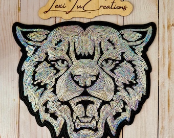 Glitter Wildcat Iron On Patch