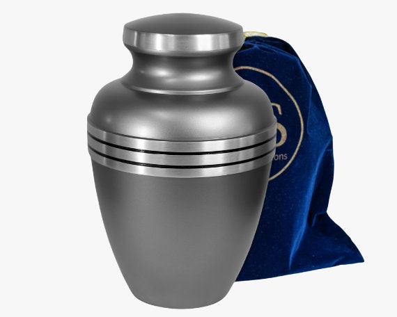 Small Keepsake Urn For Ashes - Yellow & Silver Mini Urn With Velvet Box, Holds 3 Cubic Inches - View #5