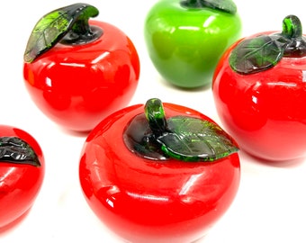 Murano glass Apples  / murano fruit/ Italian glass fruit