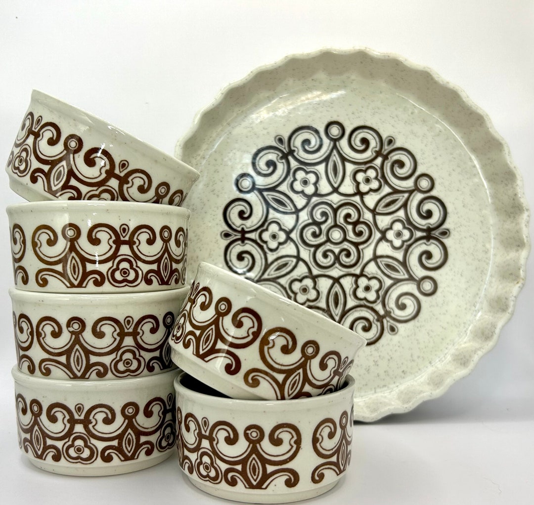 Bilton's CELTIC ROSE Ceramic Quiche Pan and 6 Ramekin Etsy