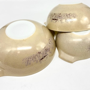 Pyrex Forest Fancies &quot;Mushroom&quot; Cinderella Nesting/Mixing Bowls