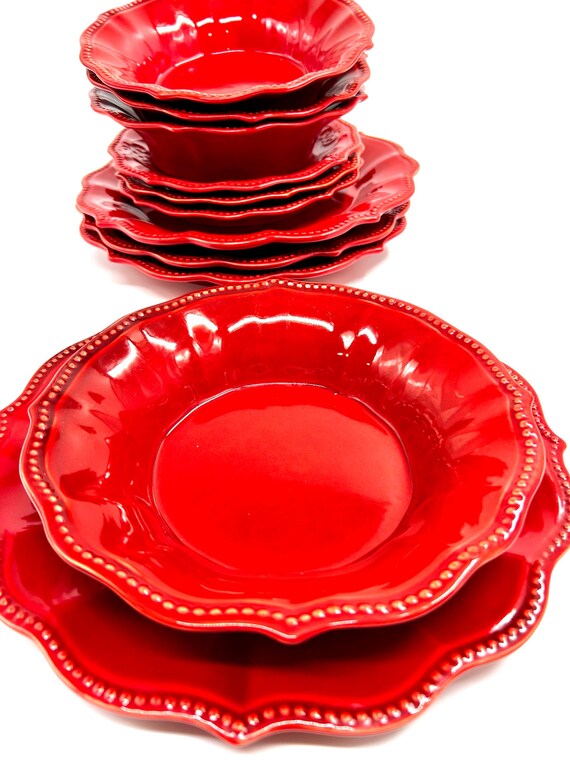 The Pioneer Woman Paige Red Dinnerwate Open Stock Replacements