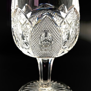 Eapg New Hampshire goblet / wine glass  /Us Glass company 1903 Antique Pressed