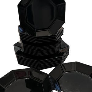 Arcoroc France Octime Black Octagon dinnerware