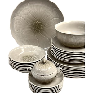 Mikasa Spring Line/  Iris Dinnerware set in Taupe / designed by Larry Laslo