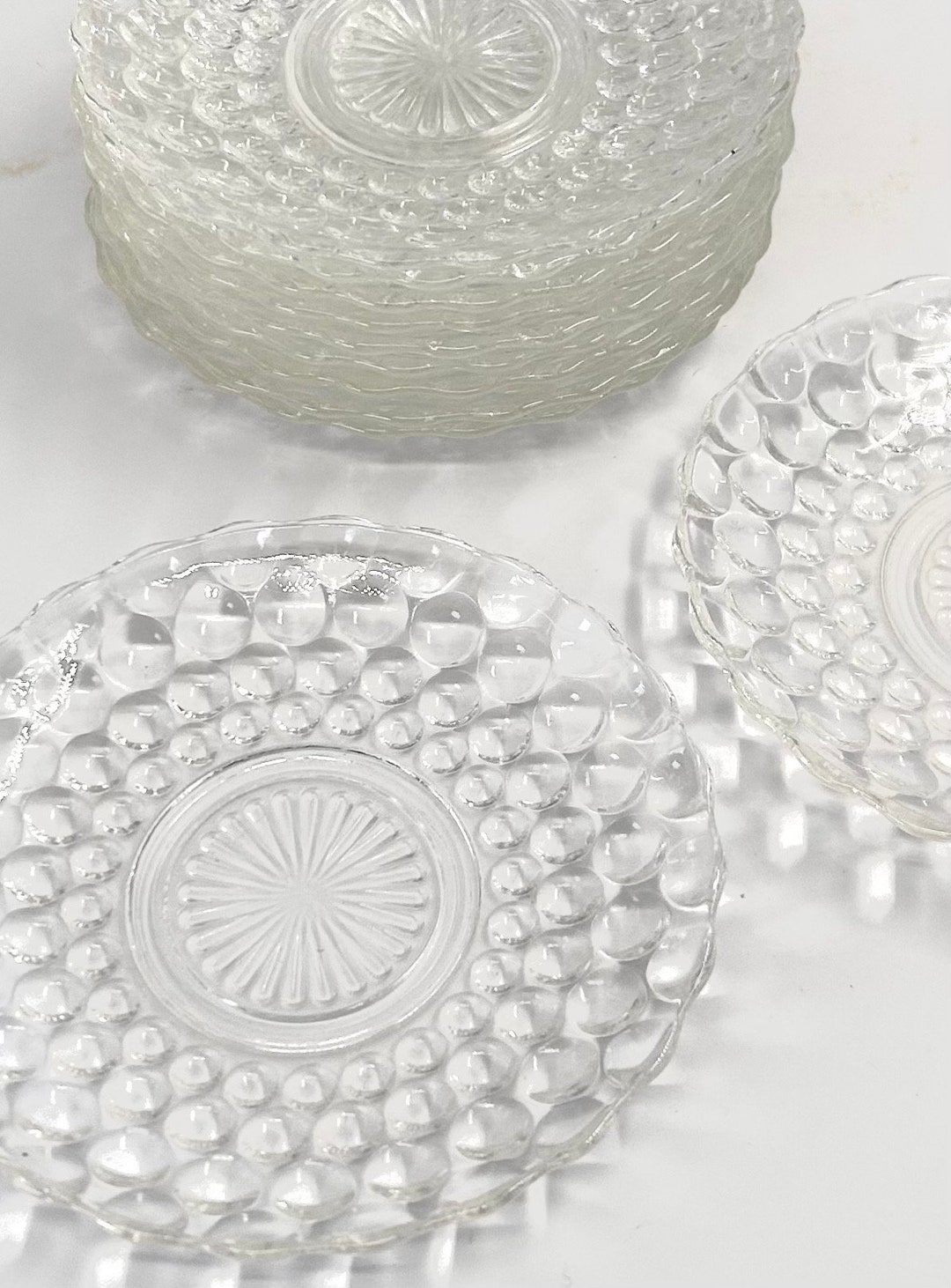 Bubble Plates by Anchor Hocking /saucers , Small Side Plates - Etsy