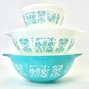 Amish Butterprint Pyrex /444 Cinderella bowls/ 402 bowl.  Each piece sold separately