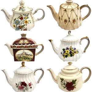 Vintage Sadler-theepotten per stuk verkocht