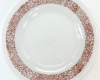 Set of 4 vintage  Woodland Thermo milk glass side / lunch plates 7”