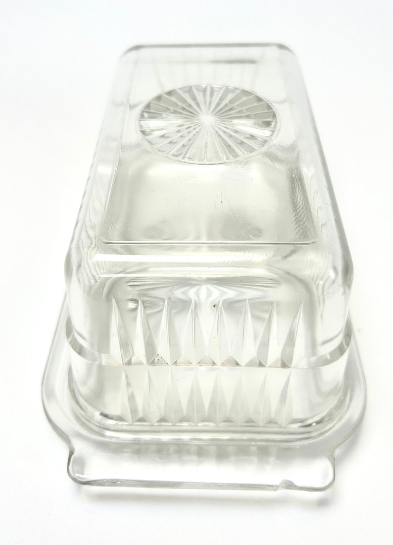 Starburst Butter Dish by Fedral Glass/ One Pound Butter Dish