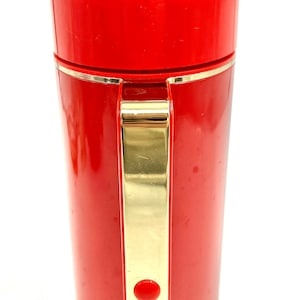 Vintage Red Tiger  thermos / insulated red / gold tiger craft / Dimple Pot PSA Model