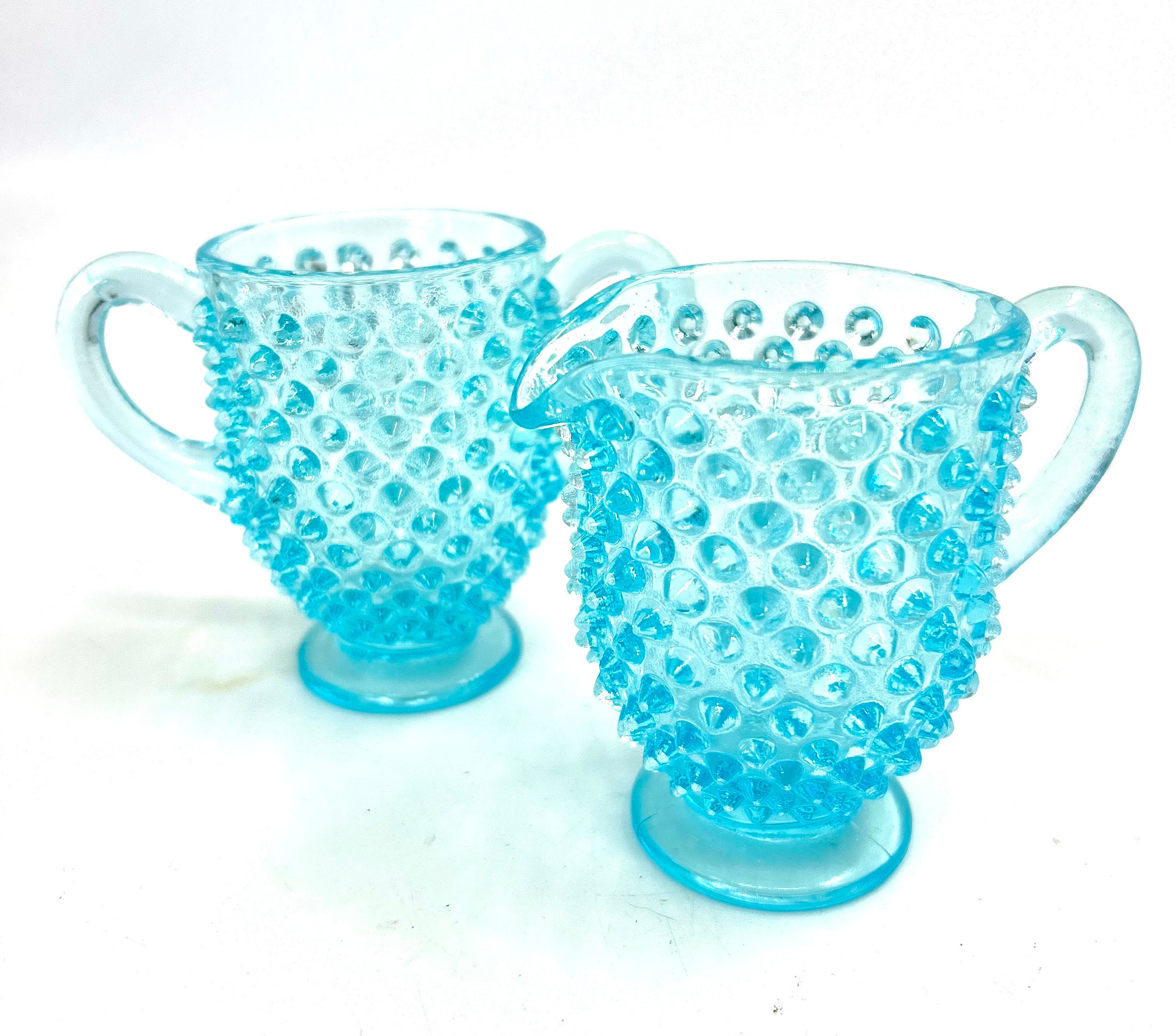 <HKさま専用＞フェントン ブルーイリデセントグラス・プラムクレスト コンポート HKさま専用＞フェントン ブルーイリデセントグラス・プラム