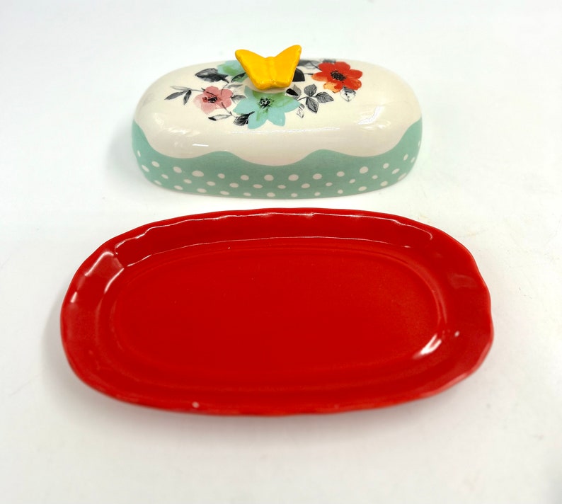 Pioneer Women Dishes open stock plates , mugs , butterdish image 9